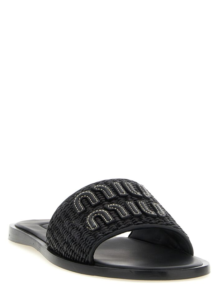 Miu Miu Braided Slides With Logo