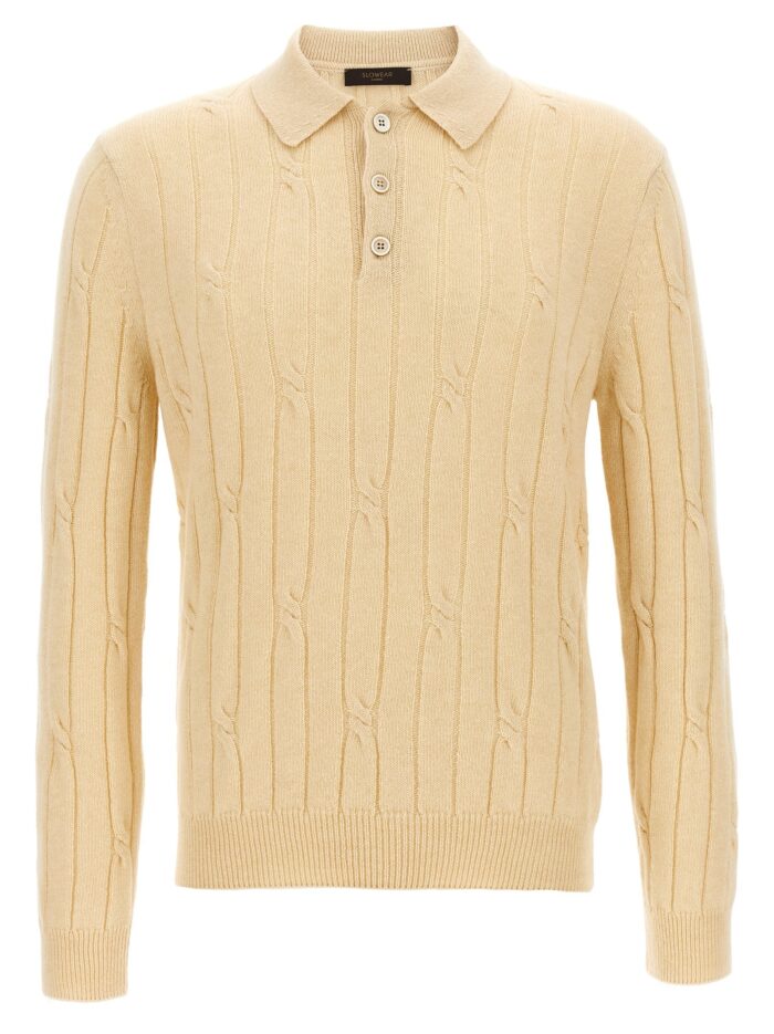 zanone braided wool polo shirt Zanone Braided Wool Polo Shirt