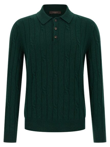 Zanone Braided Wool Polo Shirt