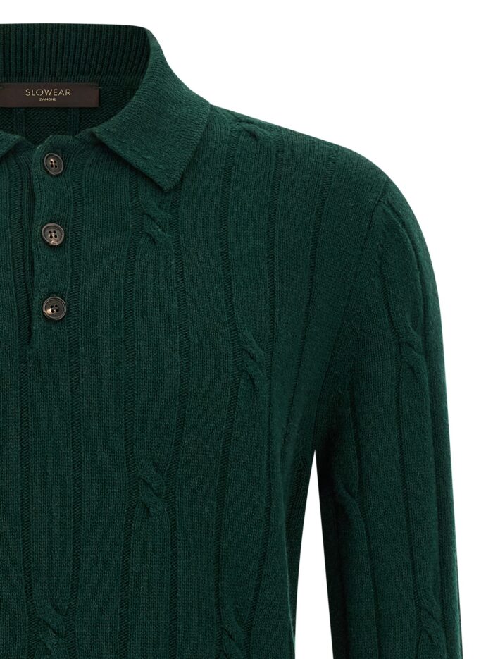 Zanone Braided Wool Polo Shirt