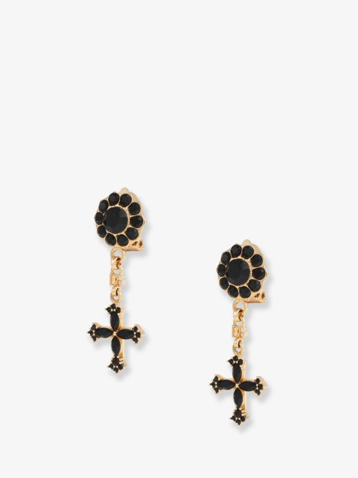 Dolce & Gabbana Brass Earrings With Rhinestones