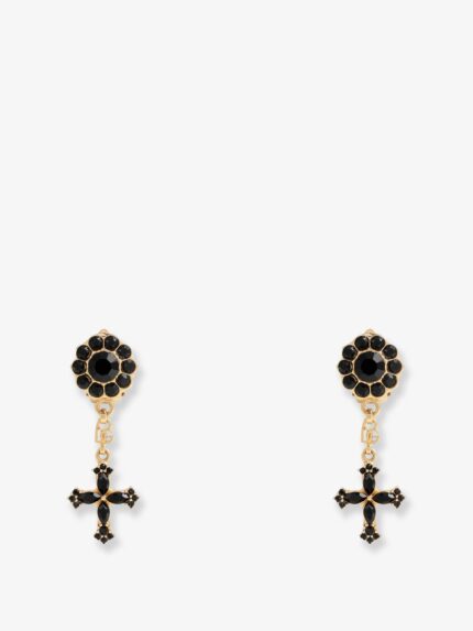 Dolce & Gabbana Brass Earrings With Rhinestones