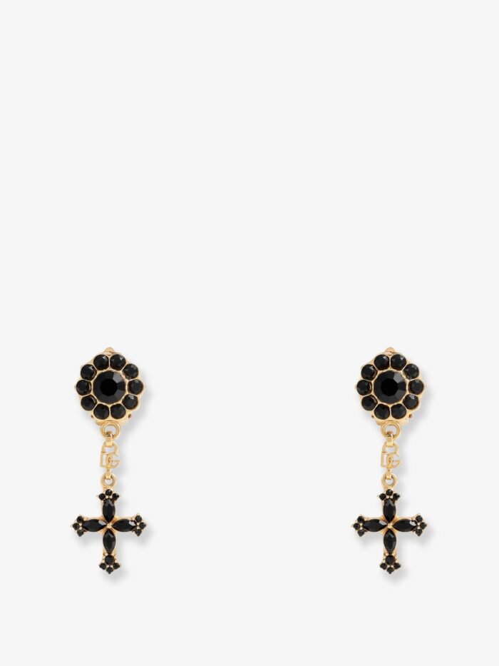 Dolce & Gabbana Brass Earrings With Rhinestones