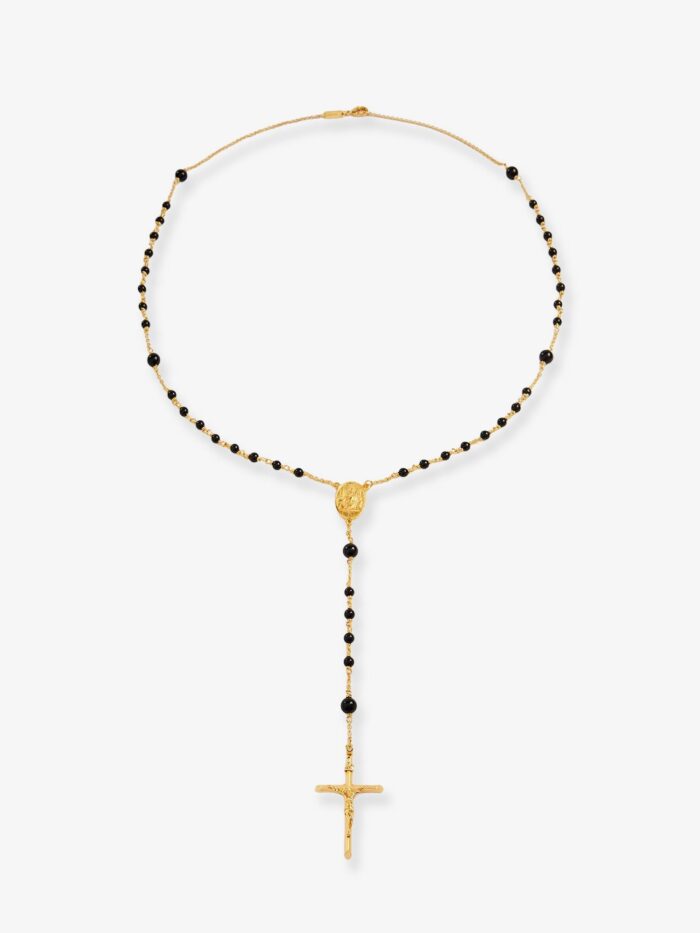 dolce & gabbana brass necklace with cross Dolce & Gabbana Brass Necklace With Cross