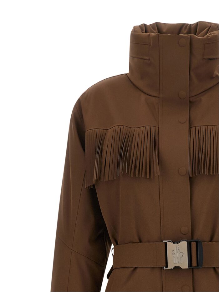 MONCLER GRENOBLE Brown Fringed Ski Suit