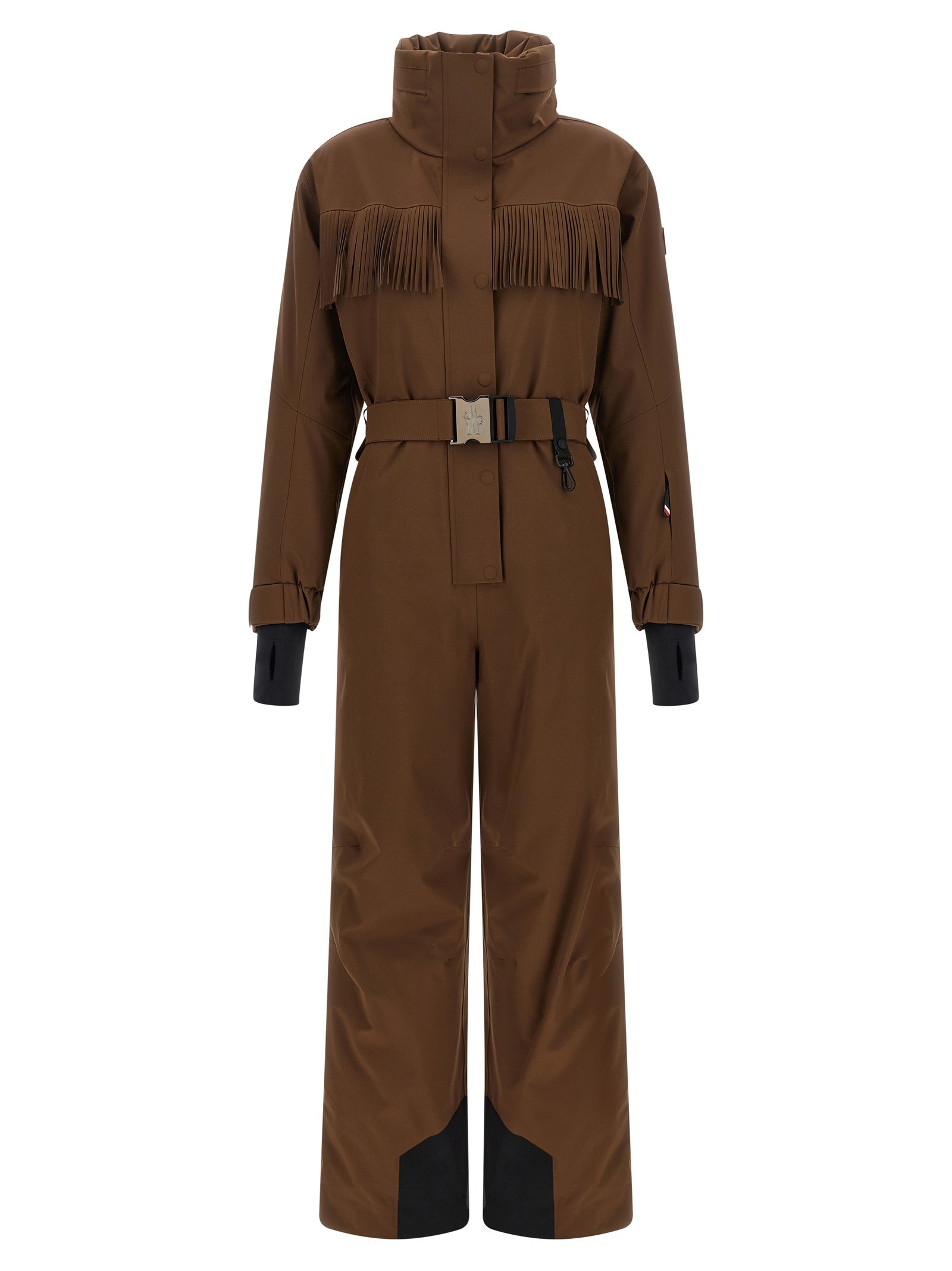 MONCLER GRENOBLE Brown Fringed Ski Suit