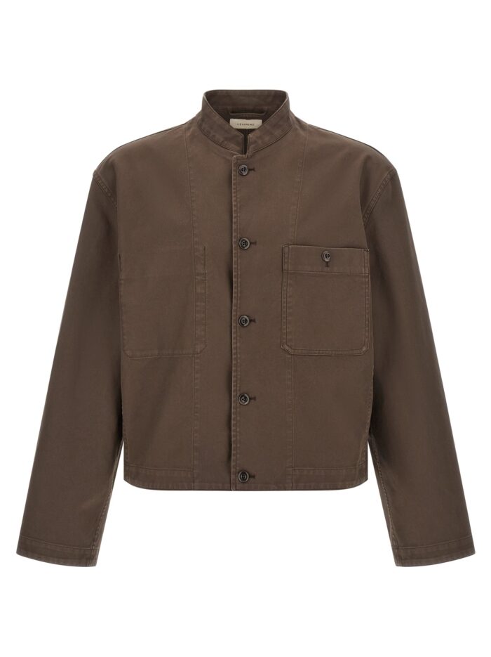 lemaire brown korean collar jacket LEMAIRE Brown Korean Collar Jacket
