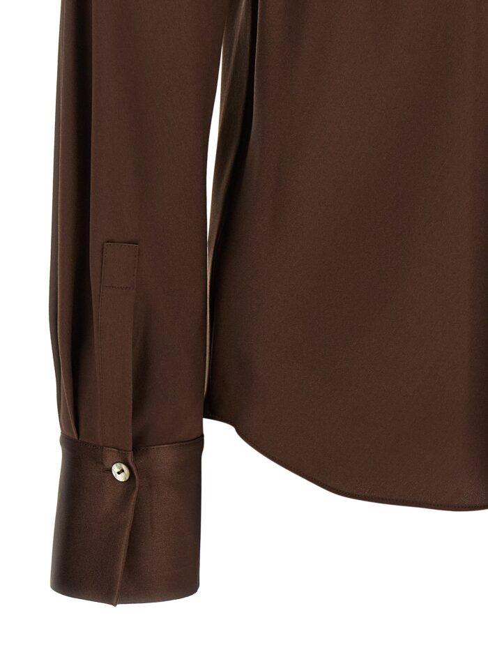 VINCE Brown Silk Blouse