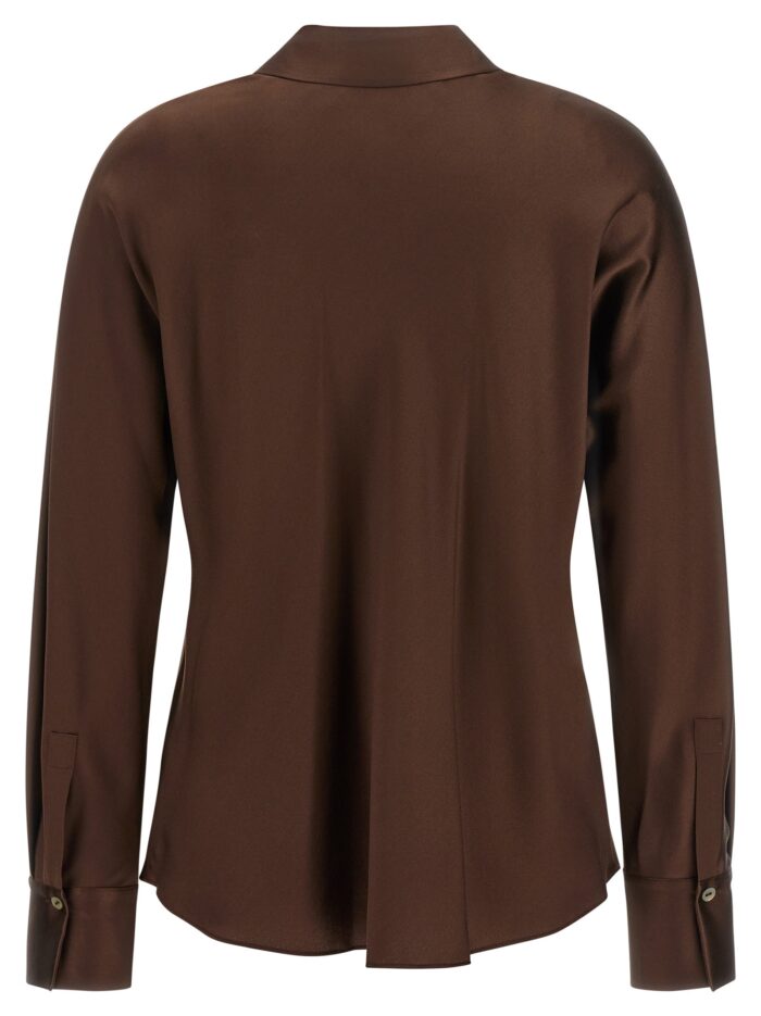 VINCE Brown Silk Blouse