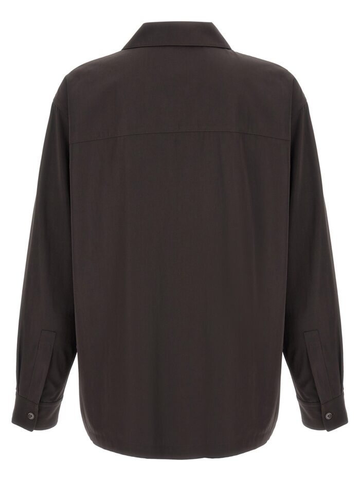 LEMAIRE Brown Wool Gabardine Overshirt