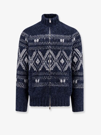 Brunello Cucinelli Alpaca Blend Cardigan With Embroideries