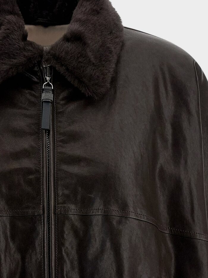 brunello cucinelli aviator leather bomber Brunello Cucinelli Aviator Leather Bomber