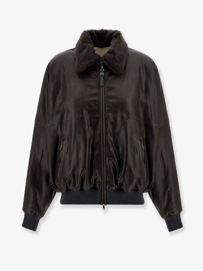 brunello cucinelli aviator leather bomber Brunello Cucinelli Aviator Leather Bomber