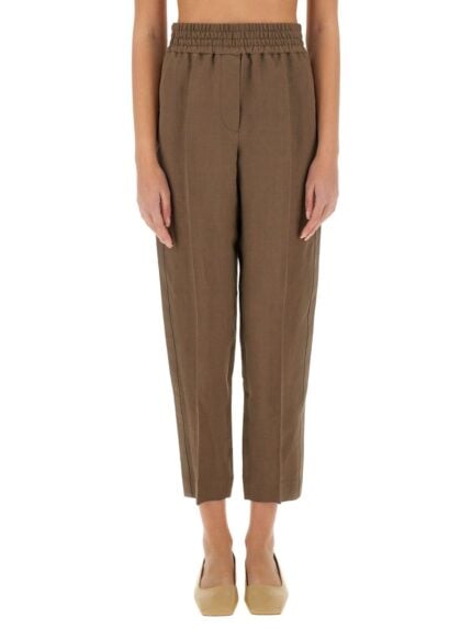 Brunello Cucinelli BAGGY PULL-UP PANTS IN TWILL