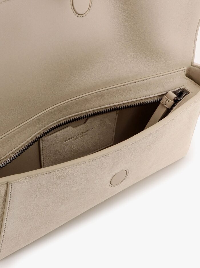 Brunello Cucinelli Bc Duo Clutch Bag In Suede With Monili