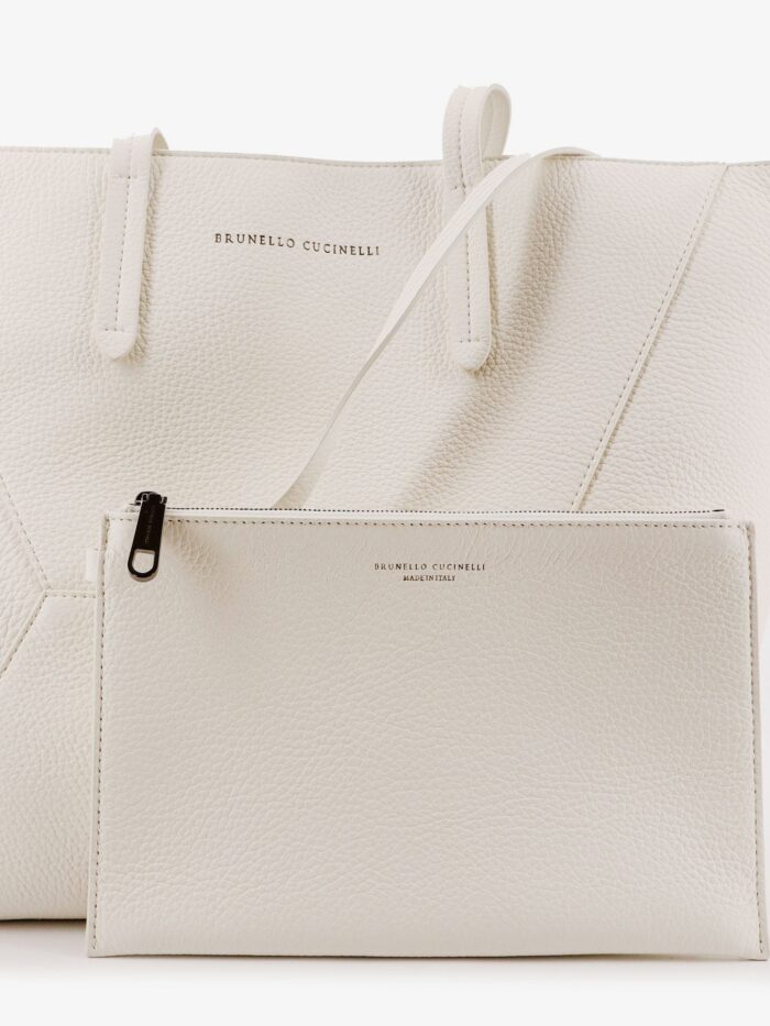 Brunello Cucinelli BC Duo Hammered Leather Crossbody Bag