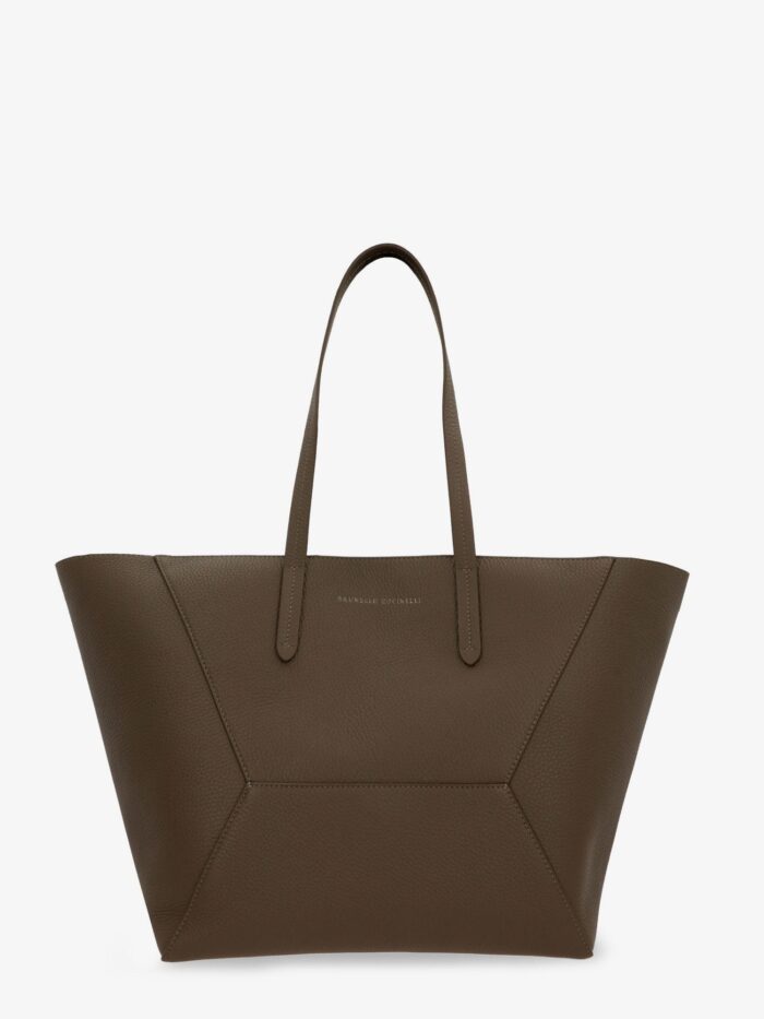 Brunello Cucinelli BC Duo Hammered Leather Shoulder Bag