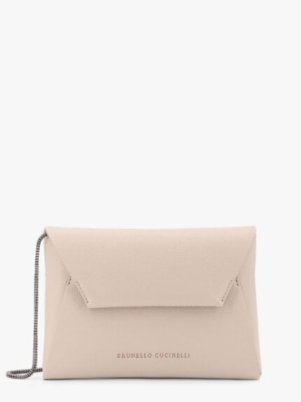 Brunello Cucinelli BC Duo Leather Clutch With Precious Chain