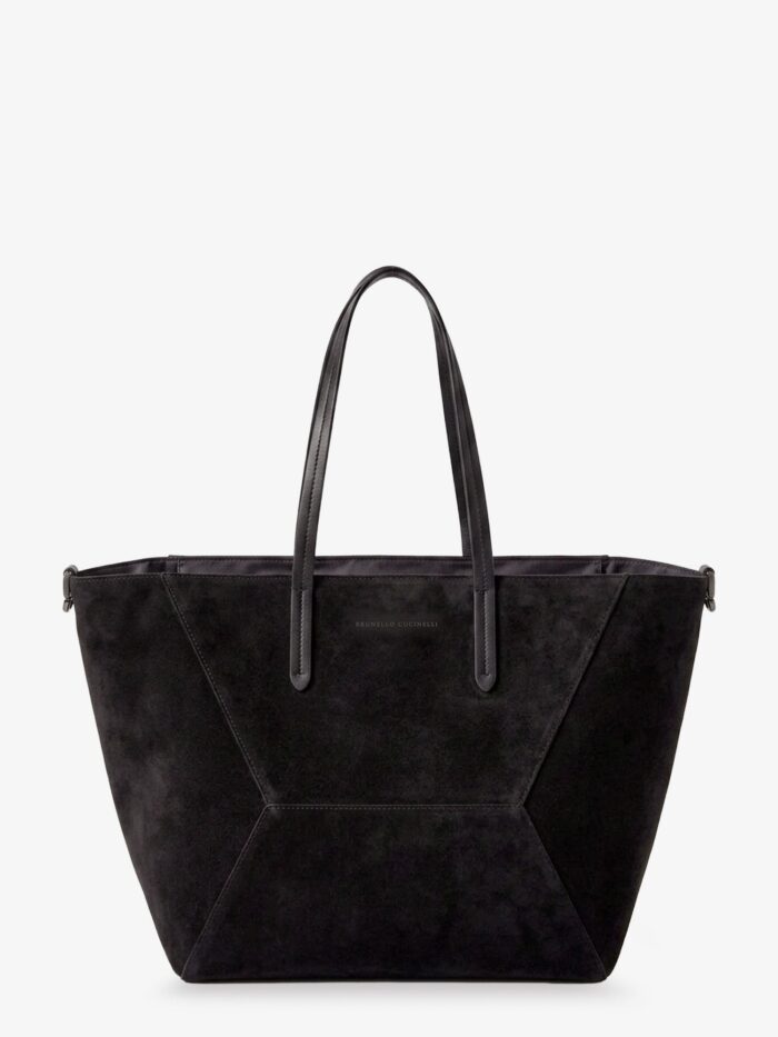 Brunello Cucinelli BC Duo Suede Shoulder Bag With Engraved Logo