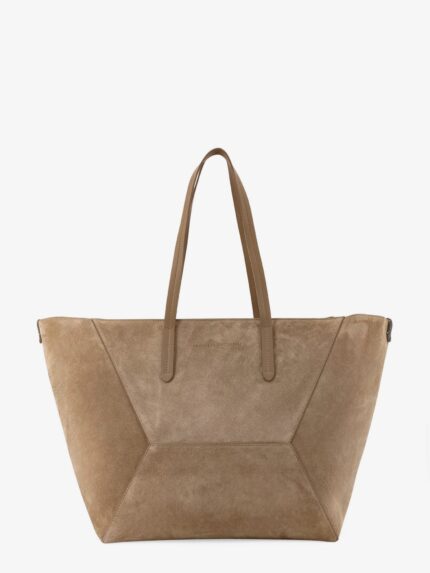 Brunello Cucinelli BC Duo Suede Shoulder Bag With Engraved Logo