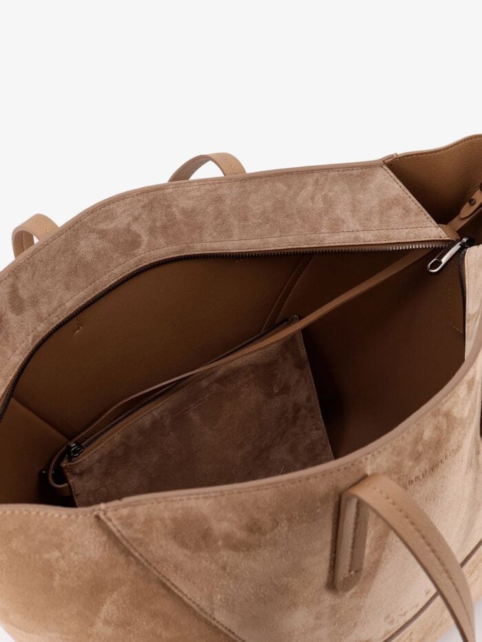 Brunello Cucinelli BC Duo Suede Shoulder Bag With Engraved Logo