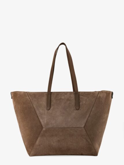 Brunello Cucinelli BC Duo Suede Shoulder Bag With Engraved Logo