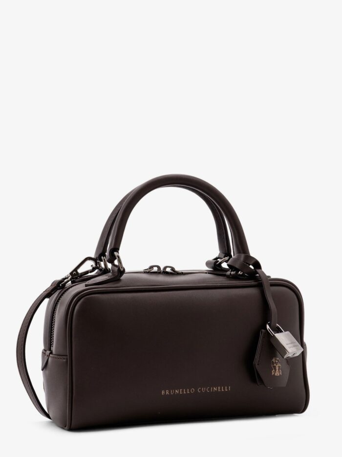 Brunello Cucinelli Boston Explorer Small Leather Shoulder Bag