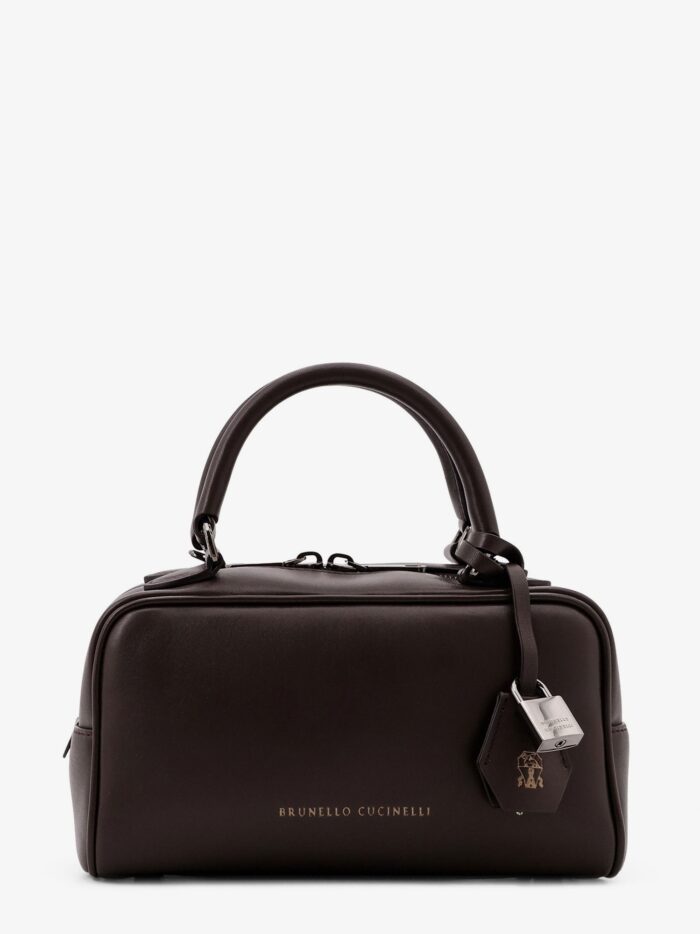 Brunello Cucinelli Boston Explorer Small Leather Shoulder Bag