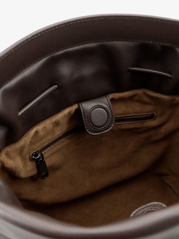 Brunello Cucinelli Bucket Mellow Leather Shoulder Bag