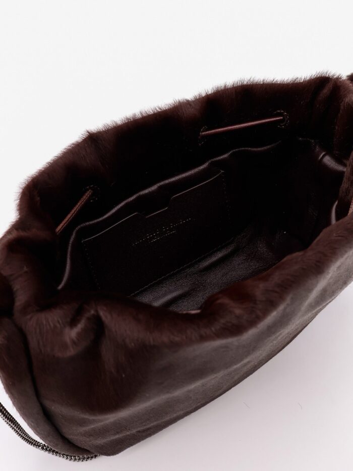 Brunello Cucinelli Bucket Mellow Mini Pony Skin Shoulder Bag