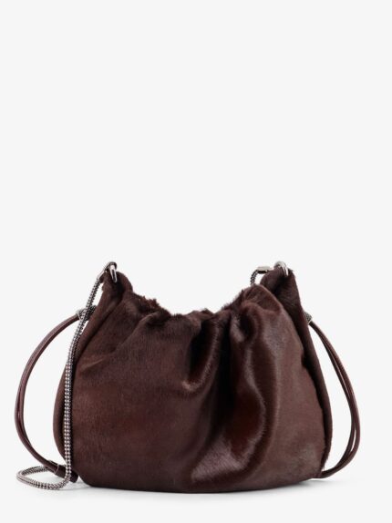 Brunello Cucinelli Bucket Mellow Mini Pony Skin Shoulder Bag