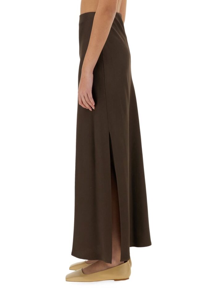 Brunello Cucinelli CADY SATIN "FLUID BIAS-CUT" SKIRT