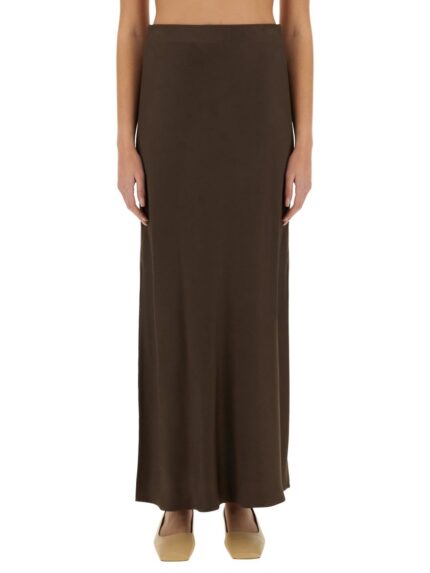 Brunello Cucinelli CADY SATIN "FLUID BIAS-CUT" SKIRT