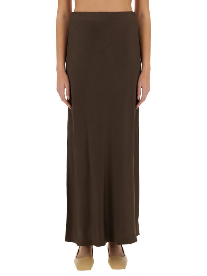 Brunello Cucinelli CADY SATIN "FLUID BIAS-CUT" SKIRT