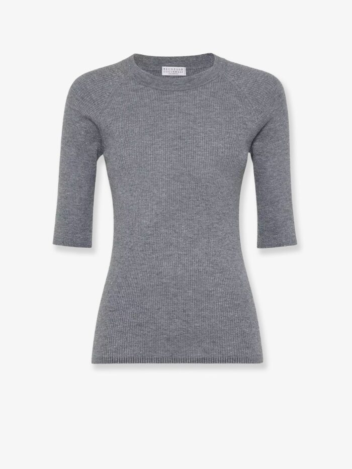 brunello cucinelli cashmere and viscose blend lurex sweater Brunello Cucinelli Cashmere And Viscose Blend Lurex Sweater