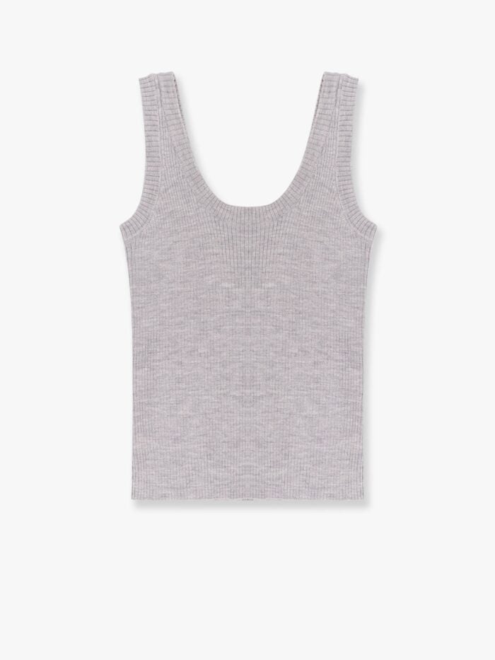 Brunello Cucinelli Cashmere And Wool Tank Top With Monili Detail