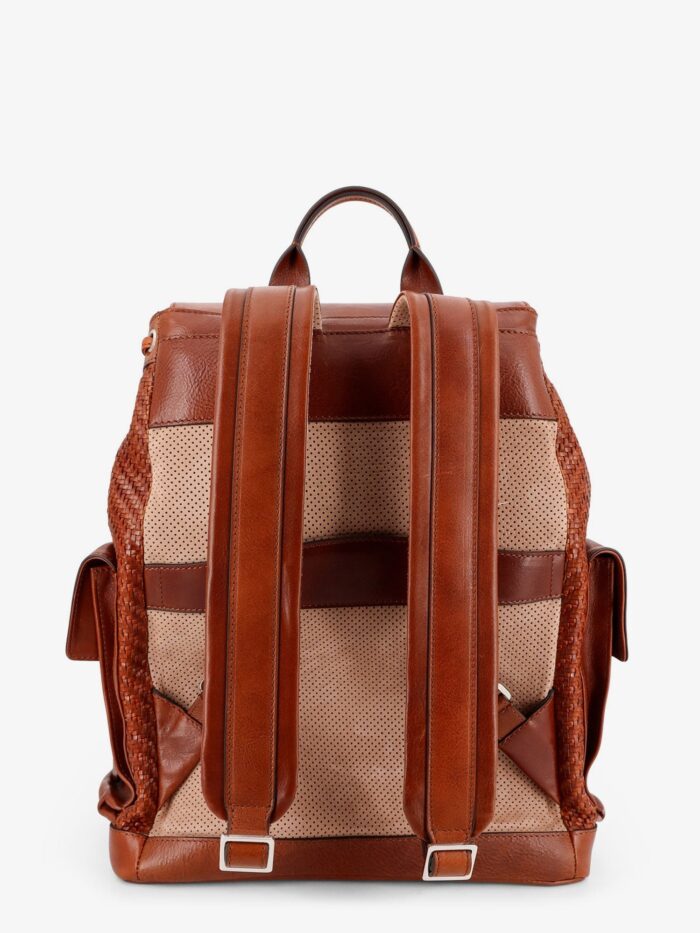 Brunello Cucinelli City Leather Backpack With Engraved Lettering Logo