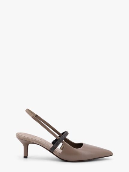Brunello Cucinelli City Leather Slingback Decollete