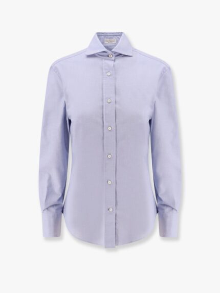 Brunello Cucinelli Classic Cotton Shirt With Monili Detail