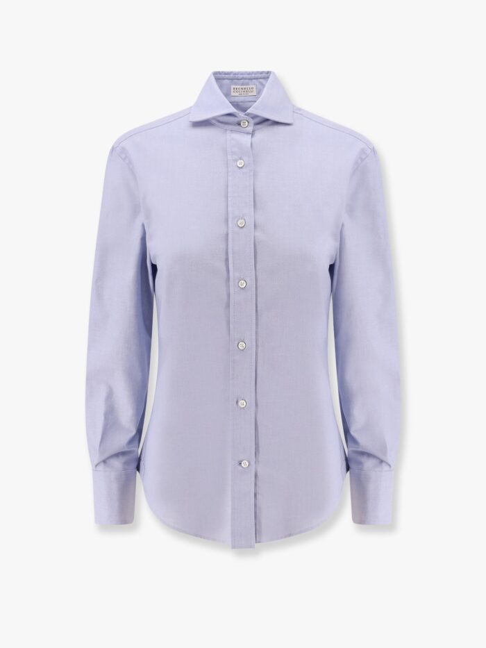Brunello Cucinelli Classic Cotton Shirt With Monili Detail