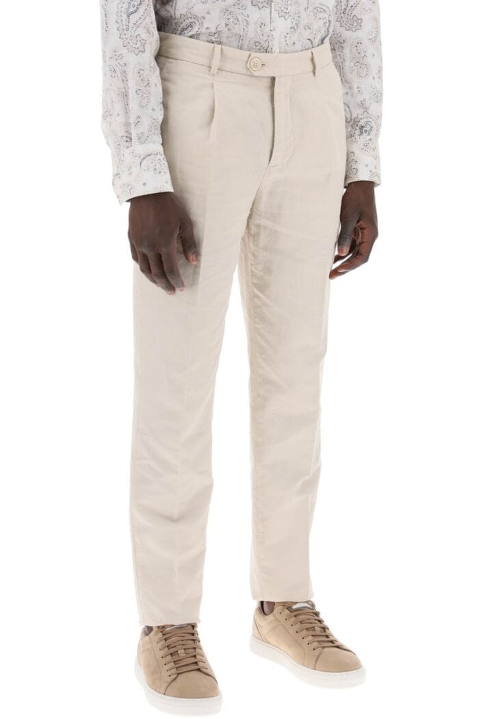 BRUNELLO CUCINELLI Cotton And Linen Gabardine Pants