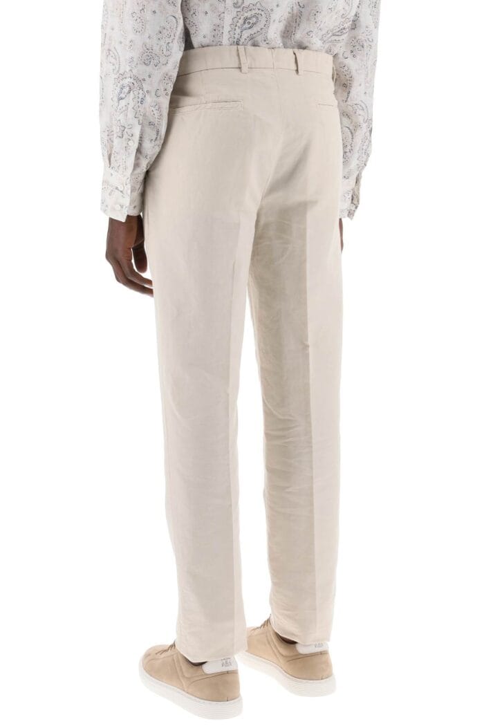 BRUNELLO CUCINELLI Cotton And Linen Gabardine Pants