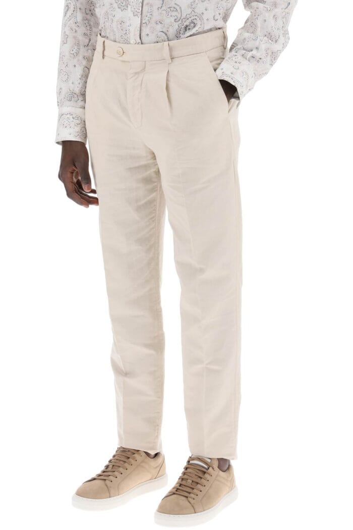 BRUNELLO CUCINELLI Cotton And Linen Gabardine Pants