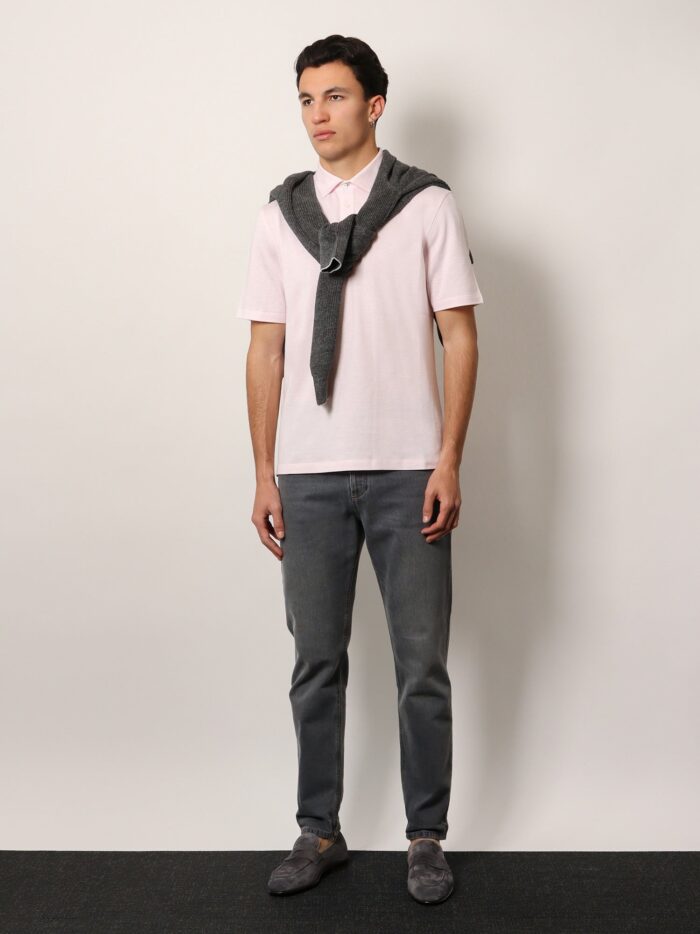 Brunello Cucinelli Cotton And Linen Polo Shirt With Classic Collar