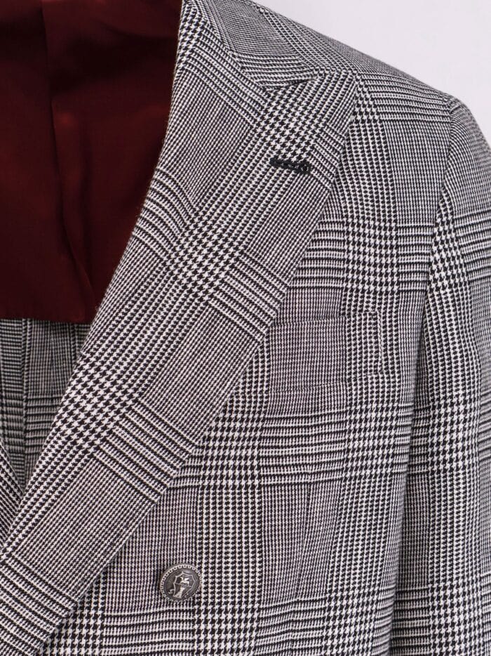 Brunello Cucinelli Cotton And Linen Prince Of Wales One-and-a-half Breasted Blazer