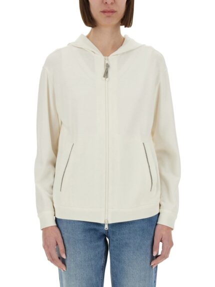 Brunello Cucinelli COTTON AND SILK INTERLOCK TOPWEAR