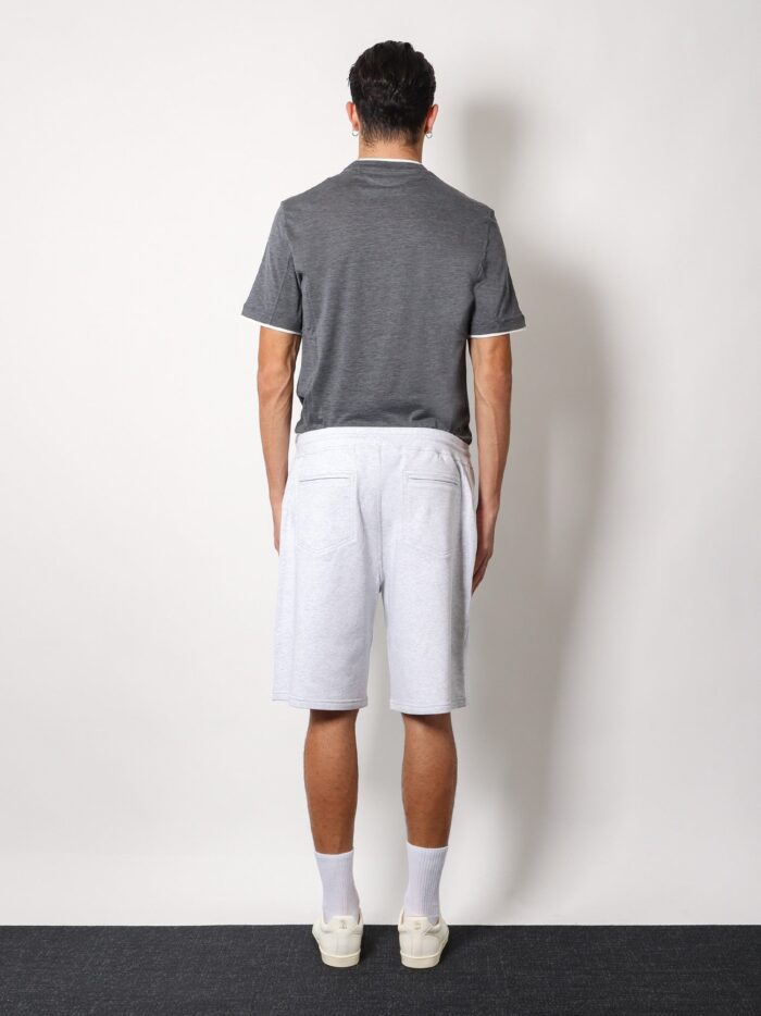 Brunello Cucinelli Cotton Blend Bermuda Shorts With Leather Profiles