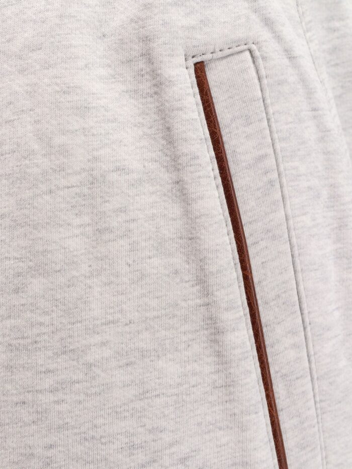 Brunello Cucinelli Cotton Blend Bermuda Shorts With Leather Profiles