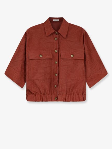 Brunello Cucinelli Cotton Blend Shirt With Embroidery