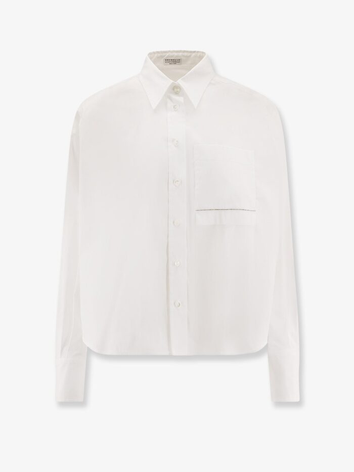 Brunello Cucinelli Cotton Blend Shirt With Monili Detail